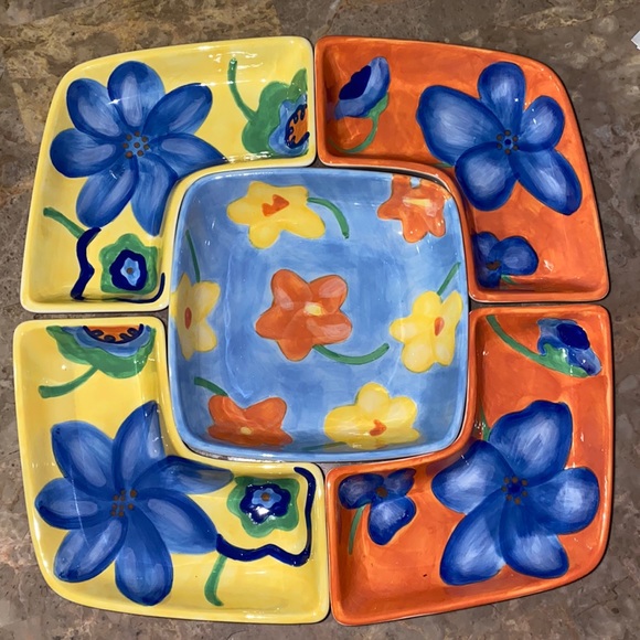 Avon Other - Avon Gift Collection Luau Flowers segmented Dish 2004